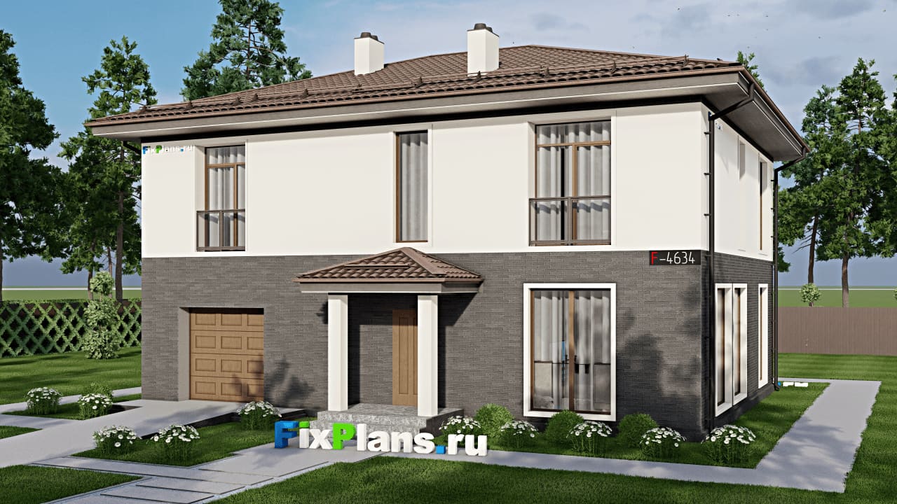 Двухэтажный дом F-4634 — фасад