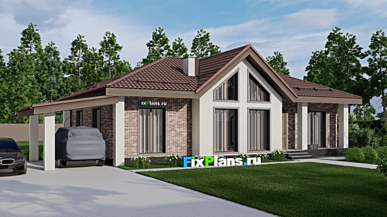 Одноэтажный дом F - 1610 — фасад
